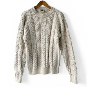 Vintage Field Gear Fisherman Cable Knit Sweater  Cotton Large